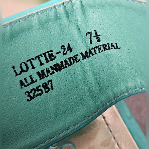 Bamboo Turquoise Ankle Strap Sandals - Picture 5 of 8